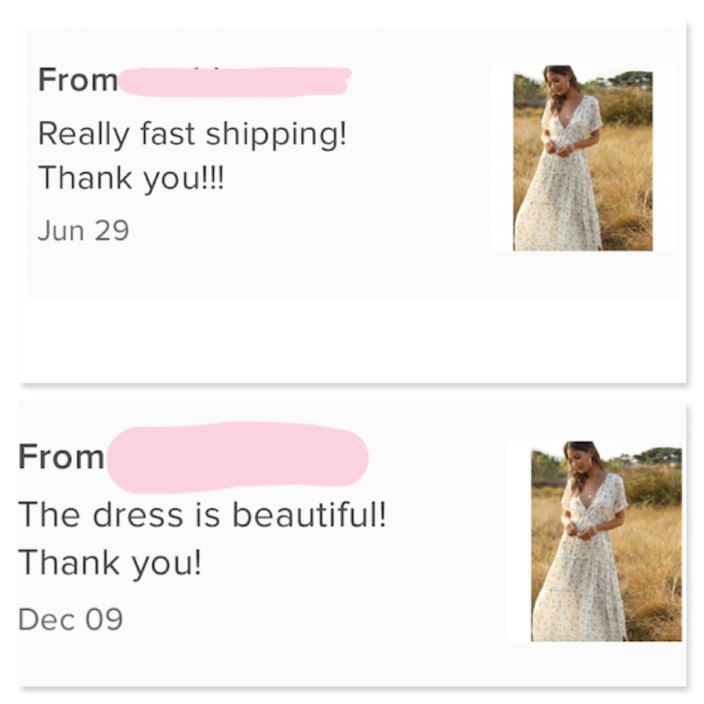 Boho Deep V White Floral Dress - Picture 6 of 15